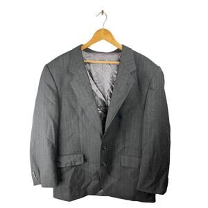 Andre Villard Paris Men's Blazer 44R Dark Gray Striped Sport Coat Jacket